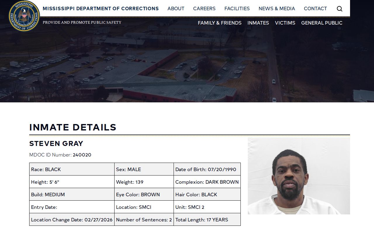 MDOC detail fields for a Jasper County state release lookup